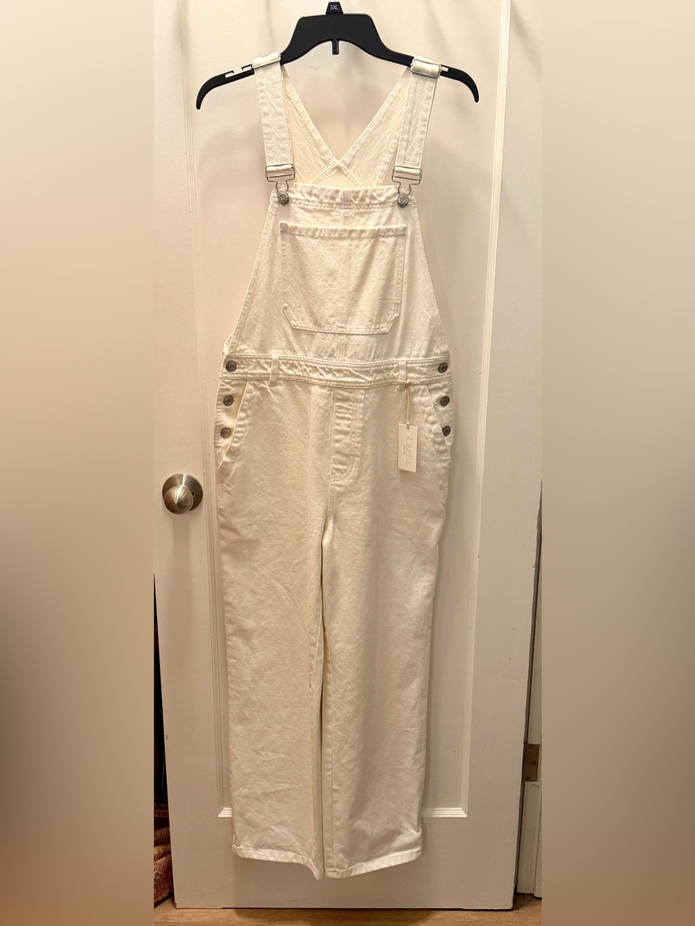 NWT $119 Z SUPPLY Brinley Whitr Denim Overalls - SZ Medium